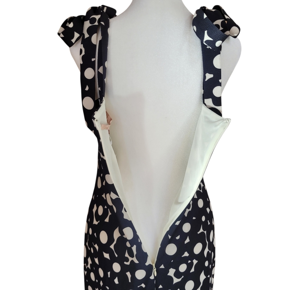 *NWT* Anthropologie HUTCH Flounced Shoulder-Tie Midi Dress Black/White Size S - Picture 8 of 15
